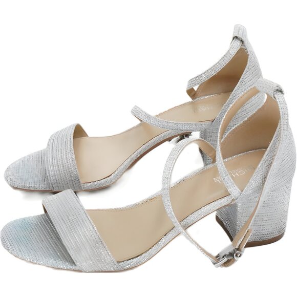 Michael Kors Serena Flex Silver Strappy Dress Sandals Women's US 5.5M - Picture 2 of 6